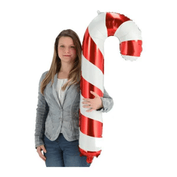 Großer Folienballon in Zuckerstangenform, ca. 120cm Länge – Perfekte festliche Dekoration