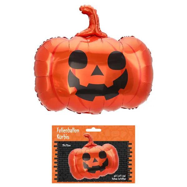 Gro&szlig;er Halloween K&uuml;rbis Folienballon, 76x70 cm - Auff&auml;llige Partydeko