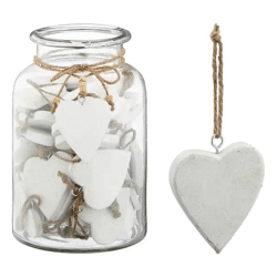 Großer Herz-Anhänger in Antikweiß – Vintage-Stil, 8cm Durchmesser