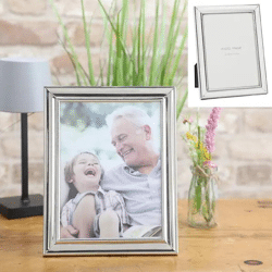 Großer Hochglanz Bilderrahmen, Silber, Ca. 19x24 cm - Eleganter Fotohalter