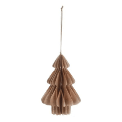 Großer Naturfarbener Honeycomb Weihnachtsbaum-Anhänger, 14cm