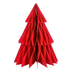 Großer Roter Honeycomb Tannenbaum, Standdeko, Weihnachten, 40cm Höhe