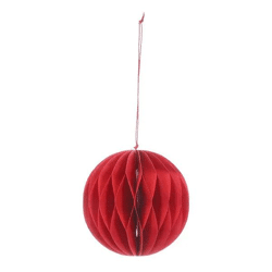 Großer Roter Runder Honeycomb Hänger - Durchmesser 10cm, Festliche Deko