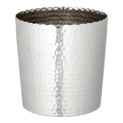 Großer Übertopf in Silber, Gehämmert mit Wellenrand, Ca. 18 cm Durchmesser - Edles