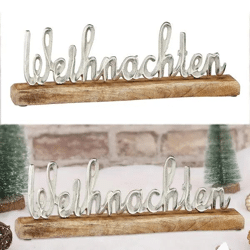 Großer Weihnachten-Schriftzug auf Standfuß – Festliche Deko, 13cm Höhe