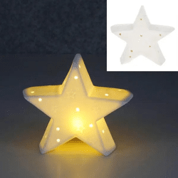 Großer Weißer LED-Stern - Leuchtende Dekoration, 18x20 cm