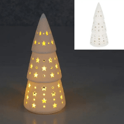 Großer Weißer LED Tannenbaum, Festliche Beleuchtung, ca. 20cm Höhe