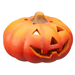 Großes, breites Kürbis-Windlicht, Durchmesser 10,5 cm - Herbstdeko