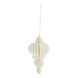 Großes Creme-Farbenes Honeycomb Hängedekor, Elegantes Ornament, 15cm