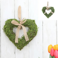 Großes Hängeherz aus Moos, 31cm - Natürliche Wanddekoration