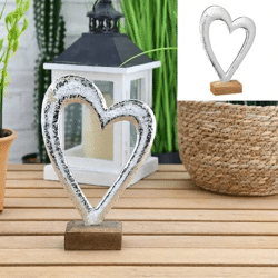 Großes Herz auf Standfuß, 25cm Hoch - Elegante Raumdekoration