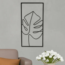 Großes Metallbild Laubdesign, Wanddekoration, ca. 30x60 cm