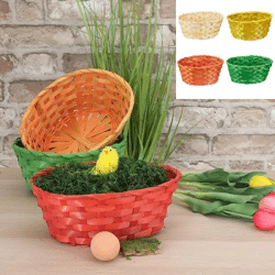 Großes Ovales Osterkörbchen-Set, 4 Stück, 24x18cm