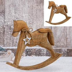 Großes Schaukelpferd aus Holz, Klassisches Design, 27cm Höhe