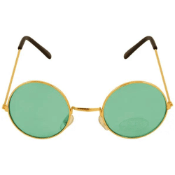 Grüne Gläser Vollrandbrille mit goldenem Rahmen für Erwachsene – Uv-Schutz, elegant
