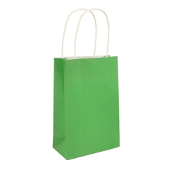 Grüne Tragetasche mit Henkeln 14x21x7 cm, praktische Einkaufstasche