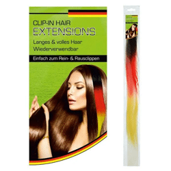 Hair extensions Germany flag, clip-in strands, ideal for national events