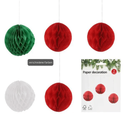 Hängedekoration Kugel Honeycomb, 3 Farben, 3er Set, ca. 8cm Durchmesser - Perfekte Partydekoration