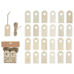 Hängende Adventsziffern-Set, Selbstgemacht, 25 Stück, ca. 4x8cm für Feiertags Countdown