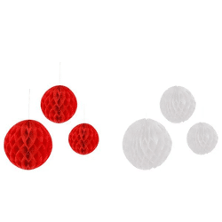 Hänger Kugel Honeycomb, 3er Set, 2 Größen – Festliche Dekoration, Verschiedene Farben
