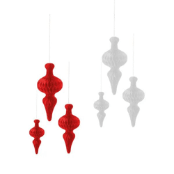 Hänger Ornament Honeycomb, Design 1, 3er Set, 2 Größen – Festliche Dekoration, Verschiedene Farben