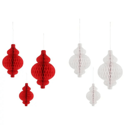 Hänger Ornament Honeycomb, Design 2, 3er Set, 2 Größen – Festliche Dekoration, verschiedene Farben
