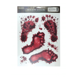 Halloween Fensteraufkleber, Blutige Fußabdrücke, 29,5cm x 37,5cm