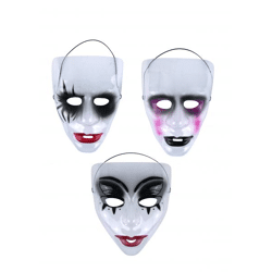 Halloween-Gesichtsmaske – 3 verschiedene Kunststoff-Designs, Partyzubehör