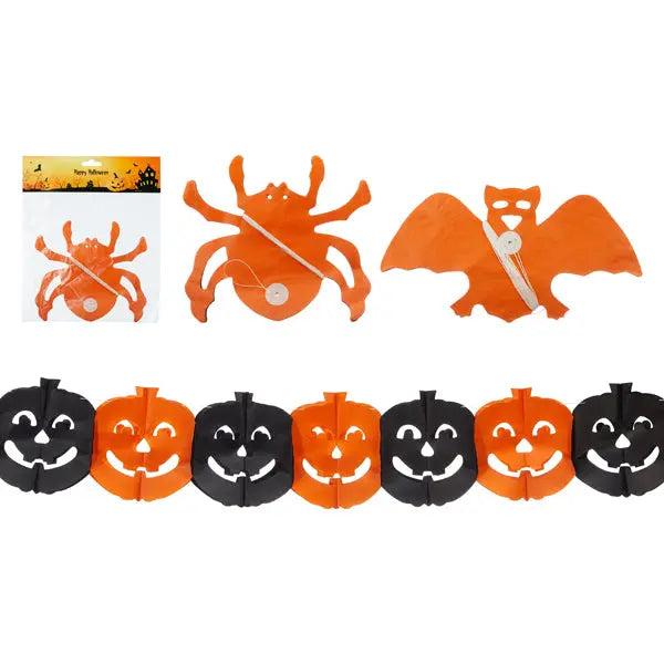 Halloween Girlanden-Set, 3-teilig, Verschiedene Gruselmotive