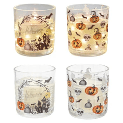 Halloween LED-Kerzen, 2er-Set, Höhe ca. 10cm - Gruselige Beleuchtung