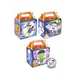 Halloween lunch box 14L x 9.5W x 12H cm - 3 different designs, ideal for children