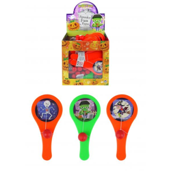 Halloween-Schläger mit Ball 12 cm – 3 Muster, 2 Farben, Party-Spiele