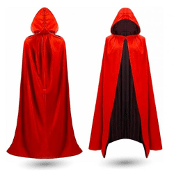 Halloween Vampir Kostüm Umhang - rot & schwarz - Kaputzenumhang für Kinder & Erwachsene - Damen & Herren