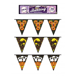 Halloween-Wimpelkette – 3,6 m mit 10 PVC-Luftschlangen 23 cm x 30 cm, verschiedene Designs für Party-Dekoration
