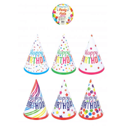 Happy Birthday Kegelhütte DIY-Set 16,5 cm – 6 verschiedene Farben