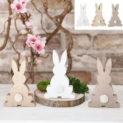 Hase Puschel, 3er-Set, klein, 12 cm hoch - Niedliche Dekoration für Ostern und Frühling