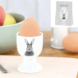 Hasenmotiv Eierbecher auf Karte, Niedlich, ca. 7cm Hoch