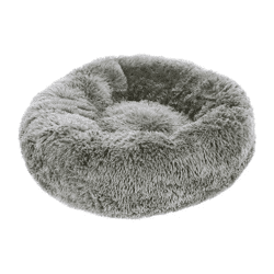 Haustierkissen: Mittelgroßes Graues Rundkissen für Hunde & Katzen, Ca. 70cm Durchmesser, Bequemes Tierbett