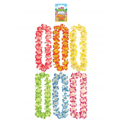 Hawaiianischer Hula-Lei mit Perlen, 90 cm, Blütenblätter 7 cm, 6 Farben