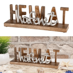 Heimathafen“ Schriftzug auf Holzsockel, Länge ca. 33 cm