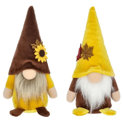 Herbst-Wichtel-Set - 2er Set, 20cm hoch, rustikaler Akzent für gemütliche Herbst-Dekoration