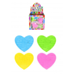 Herz-Labyrinth-Puzzle, 4 verschiedene Farben, Geschicklichkeitsspiel für Kinder