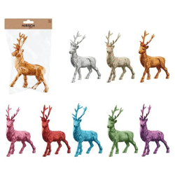 Hirsch Glam Schnellblinkende LED-Leuchte, Groß, 21cm - Elegante Festtagsdeko