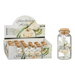 Hochzeits-Glasröhrchen, ca. 7cm, 24 Stück im Display – Elegante Gastgeschenke