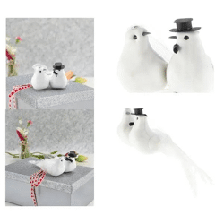 Hochzeits-Taubenpaar, Symbolische Liebesvögel, 15cm Länge, Dekofigur