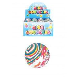 Hoher Hüpfball, gestreift, 6,2 cm – Langlebiges Spielzeug für Kinder und Haustiere