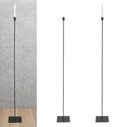 Hoher Schwarzer Metall-Kerzenständer, ca. 122 cm - Elegante Bodendekoration