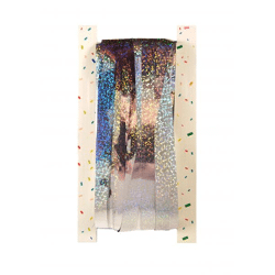 Holografische Silberfolie für Türvorhänge, 92x244 cm, 1,2 cm dick, glänzend & reflektierend