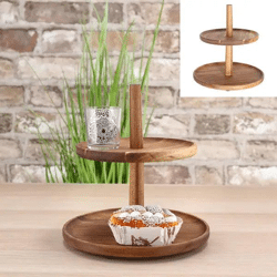 Holz Etagere, 2-stöckig, ca. 25cmH