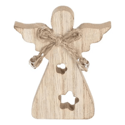 Holz Schutzengel Figur, 9cm Hoch - Friedvolle Raumdekoration